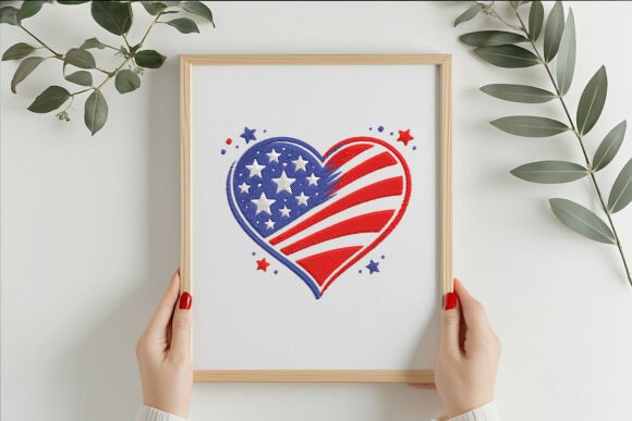 4th of July Embroidery Design USA