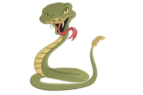 Aggressive Rattlesnake Embroidery