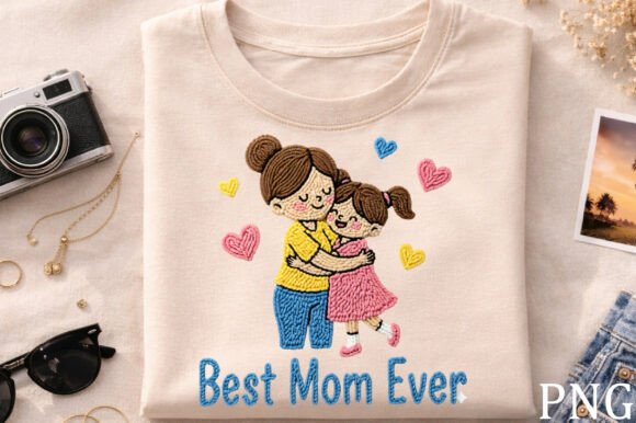 Best Mom Ever Embroidery Mother PNG