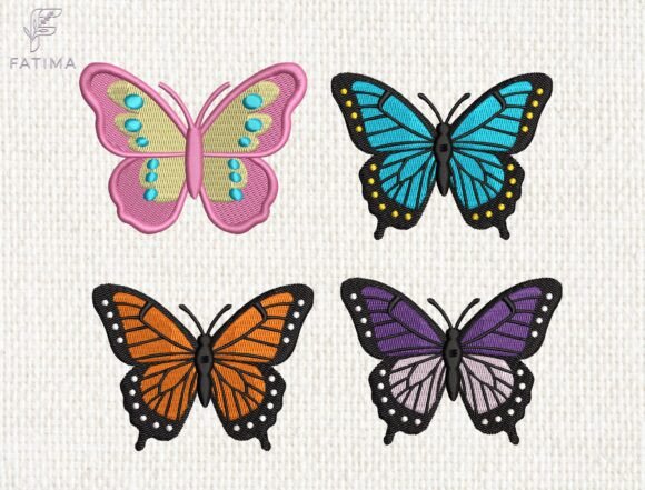 Butterfly Patch Embroidery Design Set