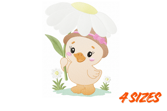 Cute Duck Embroidery Design File