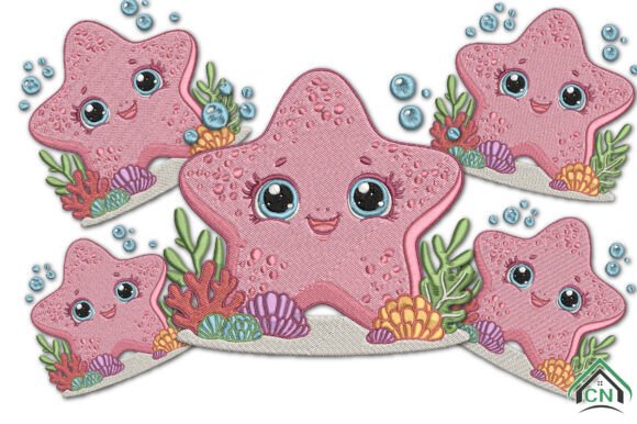 Cute Starfish Embroidery Design