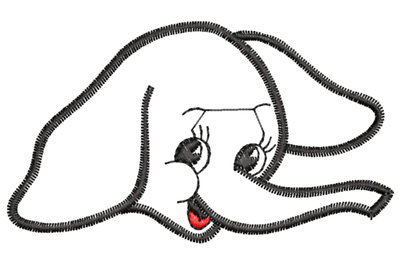 Elephant Face Embroidery Design