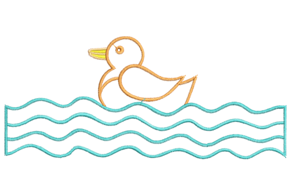 Floating Duck Embroidery Design