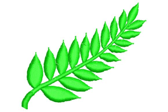 Green Palm Leaf Embroidery Design