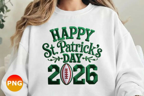 Happy St Patrick Day 2026 Embroidery PNG