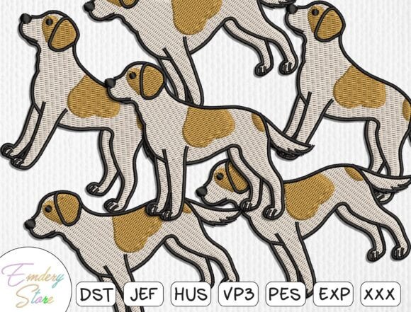 Hunting Dog Patch Embroidery Design