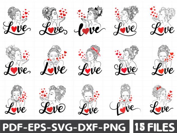 Lovely Heart Kisses Embroidery