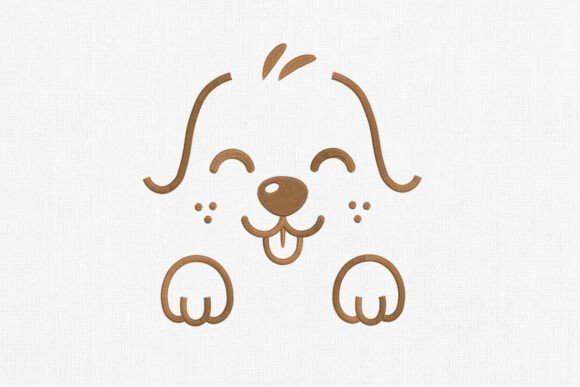 Minimal Puppy Face Embroidery Design