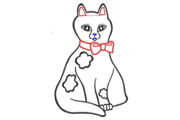 Sitting Cat Machine Embroidery Design